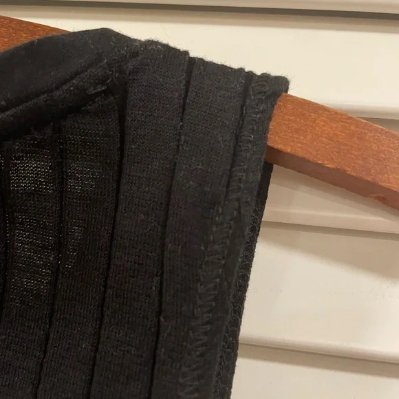 Rag & Bone asymmetrical Ribbed Black dress. Detailed back - Picture 7 of 12